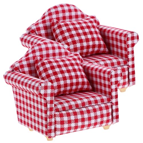 BESPORTBLE 2Stücke Holzcouch Puppenhaus Möbel im Karierten Design Weißes Einzelsofa für Puppenhauszimmer für Kreative Spielwelten und Dekoration BESPORTBLE 2Stücke Holzcouch Puppenhaus Möbel im Karierten Design Weißes Einzelsofa für Puppenhauszimmer für Kreative Spielwelten und Dekoration von BESPORTBLE