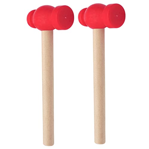 BESPORTBLE 2Stücke Holzhammer für Interaktives Lernspielzeug Feinmotorik und Hand Auge Koordination Sicheres Ergonomisches Design aus Holz von BESPORTBLE