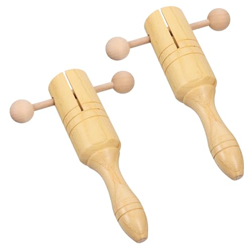 BESPORTBLE 2Stücke Holzhandglocken Für Handspielspielzeug Frühe Bildung Rasseln Holzmusikinstrumente Für Jungen Und Holzinstrumente Für Kleinkinder von BESPORTBLE