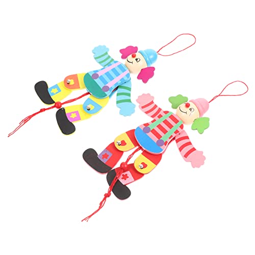 BESPORTBLE 2Stücke Holzmarionetten Clown Handgefertigte Marionette Aus Holz Lustige Clown Handpuppen Für Geburtstage Und Feiertage von BESPORTBLE