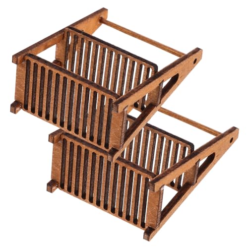 BESPORTBLE 2Stücke Holzregale Für Puppenhaus Möbel Doppelstöckige Regale Für Kreatives Und Handwerk Als Zubehör Für Szenen Und Puppenmöbel von BESPORTBLE