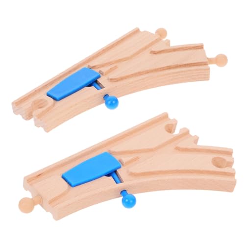 BESPORTBLE 2stücke Teiliges Holzspielzeug Für Eisenbahnschienen Mit Kurvenweichen Kompatibel Mit Gängigen Holzbahnmarken Für Kreative Layouts Und Spielszenen Für Kleinkinder von BESPORTBLE