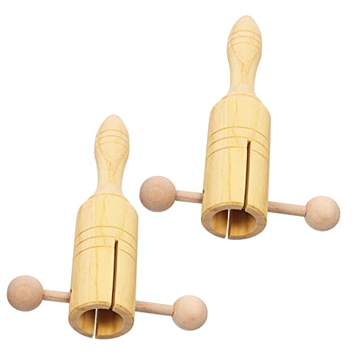 BESPORTBLE 2Stücke Holzspielzeug Musikalische Handrasseln Für Kleinkinder Schlaginstrumente Rhythmus Und Musikverständnis Als Party Musikspielzeug von BESPORTBLE