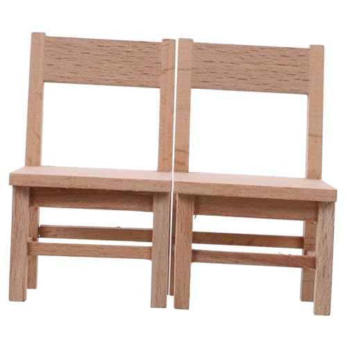 BESPORTBLE 2Stücke Holzstuhl Modelle Puppenhaus Möbel Dekoration Realistisches Stuhlset für Kreative DIY Projekte und Puppenhaus Szenen Naturbelassene Holzfarbe BESPORTBLE 2Stücke Holzstuhl Modelle Puppenhaus Möbel Dekoration Realistisches Stuhlset für Kreative DIY Projekte und Puppenhaus Szenen Naturbelassene Holzfarbe von BESPORTBLE