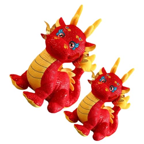 BESPORTBLE 2Stücke Kawaii Kuscheltiere Für Jahr des Drachen Große Drachenplüschpuppen Neujahrsgeschenk Für Sammler von BESPORTBLE