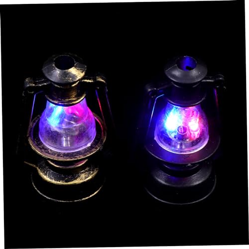 BESPORTBLE 2Stücke Kerosinlampe LED Deko Für Puppenhaus Retro Weihnachtsbeleuchtung Für Miniaturmodelle Und Desktop Ornamente von BESPORTBLE