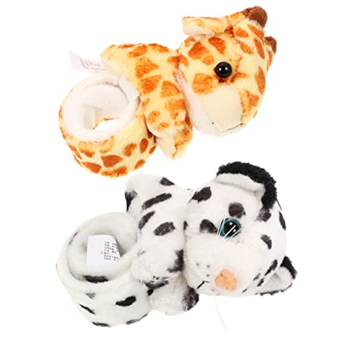 BESPORTBLE 2Stücke Kinderarmband Schnapparmband Tierform Giraffe Schneeleopard Weiche Handpuppe Für Lustiges Und Bequemes Für Geburtstagsfeiern Und Mitgebsel von BESPORTBLE