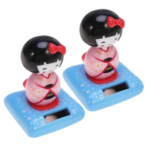 BESPORTBLE 2Stücke Kleine Kimono Puppenfiguren Aus Kunststoff Süße Auto Dekoration Mit Wackelkopf Armaturenbrett Und Tischdeko Japanische Puppenfigur Im Design von BESPORTBLE