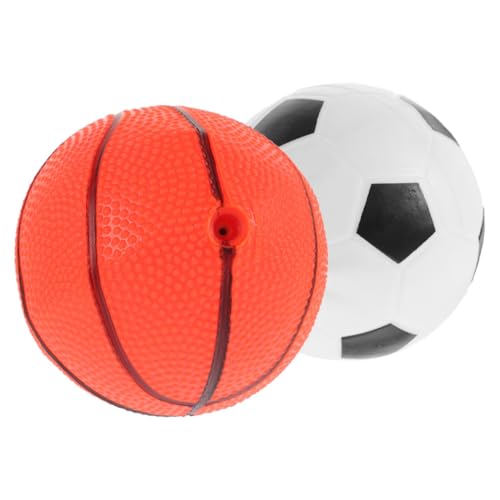 BESPORTBLE 2Stücke Klopfballspielzeug Für Aufblasbare Basketball Und Fußball Bouncy Ball Für Drinnen Und Draußen Hüpfball Für Jungen von BESPORTBLE