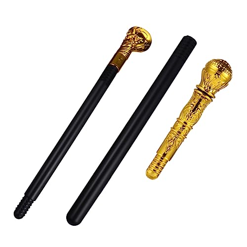 BESPORTBLE 2Stücke Kostüm Walking Cane für Halloween Teiliges mit Goldfarbenem Skelett Stab Königszepter für Kostümpartys und Festivals von BESPORTBLE