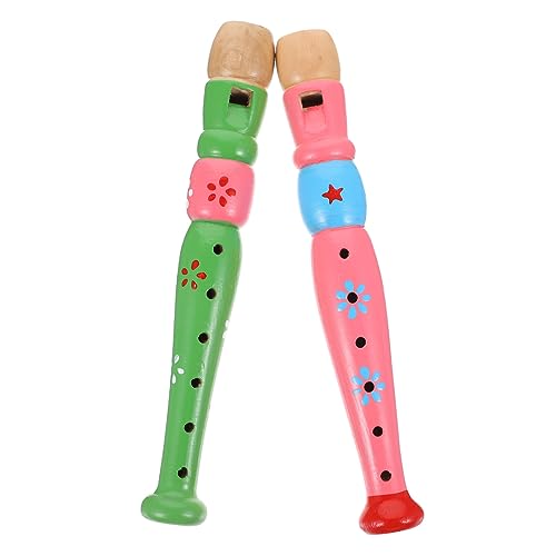 BESPORTBLE 2Stücke Kreatives Teiliges Holzflötenspielzeug Für Pädagogisches Recorderinstrument Mit Buntem Design Für Jungen Und Sicheres Und Langlebiges Musikinstrument von BESPORTBLE