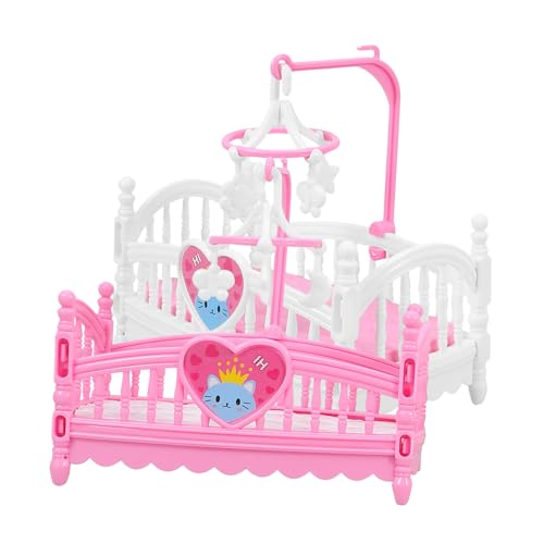 BESPORTBLE 2Stücke Krippenmodell Kleines Bett Für Puppenhaus DIY Schlafzimmer Dekoration Sicheres Und Langlebiges Puppenmöbel Für Spielzeughäuser von BESPORTBLE