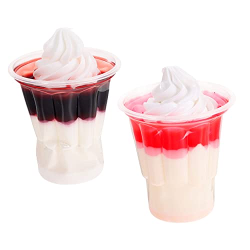 BESPORTBLE 2Stücke Künstliches Eiscreme Modell Realistisches Eiscreme Für Partys Fotorequisiten Eisdielen Display Erdbeer Und Schokoladenversion Für Dekorationen von BESPORTBLE