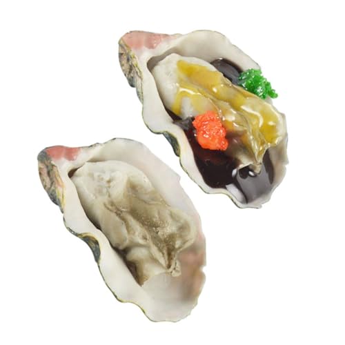 BESPORTBLE 2Stücke Lebensechte Meeresfrüchte Spielzeugdekoration Für Simulierte Austern Und Muscheln Für Kreatives Essen Als Lebensmittelspielzeug Und Dekoartikel von BESPORTBLE