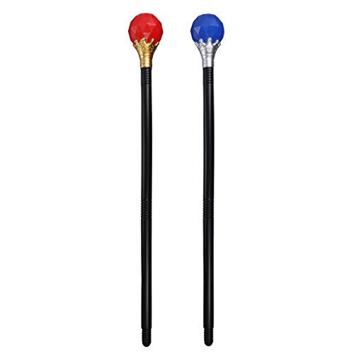 BESPORTBLE 2Stücke Magische Zauberstäbe aus Edelstein für Cosplay und Partys Rotes und Blaues für Halloween und Bühnenaufführungen von BESPORTBLE