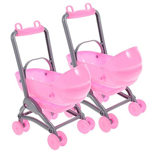 BESPORTBLE 2Stücke Mini Babywagen Kunststoff Kinderwagen Simulation für Puppenhaus Kreatives und Pflegeleichtes für für Fantasie von BESPORTBLE