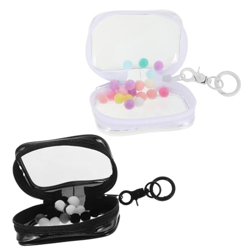 BESPORTBLE 2Stücke Mini Beuteltaschen Aus Transparente Figuren Präsentationstaschen Mit Schlüsselanhänger Und Bommelball Für Bastel Organizer Und Figurensammlung BESPORTBLE 2Stücke Mini Beuteltaschen Aus Transparente Figuren Präsentationstaschen Mit Schlüsselanhänger Und Bommelball Für Bastel Organizer Und Figurensammlung von BESPORTBLE