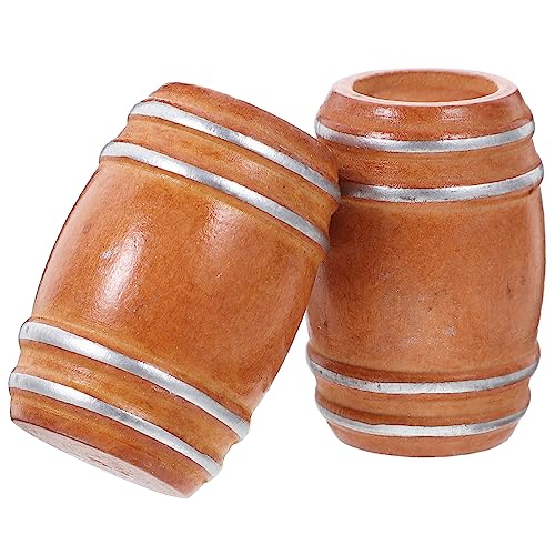 BESPORTBLE 2Stücke Mini Fassmodelle Szene Verzierungszubehör Mini Bierfässer Für Puppenhaus Dekoration Vintage Fass Requisiten von BESPORTBLE
