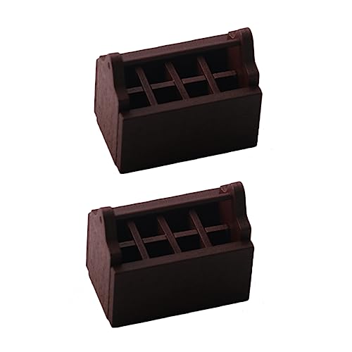 BESPORTBLE 2Stücke Mini Holz Toolbox Modelle Dekorative Mini Toolbox Für Puppenhaus Und Fotografie Requisiten Accessoire Für Hausdekor Und Spielzeuggestaltung von BESPORTBLE
