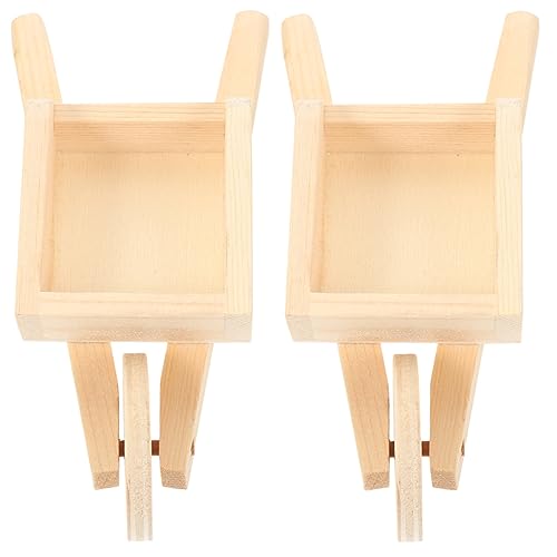 BESPORTBLE 2Stücke Mini Holzwagenkarren Für Puppenhaus Dekorative Mini Schubkarre Modelle Aus Holz Für Garten Und Landschaftsdekoration Für Mikro Szenen Und Setups von BESPORTBLE