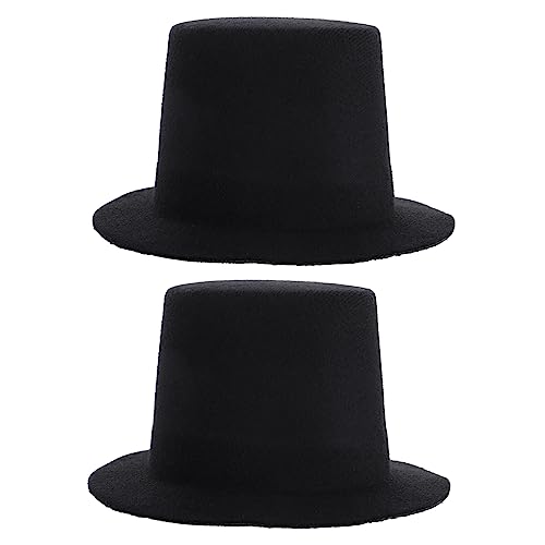 BESPORTBLE 2Stücke Mini Puppen Hüte DIY Tops Hüte für Puppen Schwarze Hüte für Kreative Bastelprojekte für Puppenhaus Zubehör und Dekorationen von BESPORTBLE