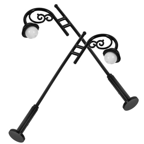 BESPORTBLE 2Stücke Mini Straßenlaternen für Puppenhäuser Dekorative Modelle aus Legiertem Material für DIY Miniaturlandschaften und Sandtisch Dekorationen von BESPORTBLE