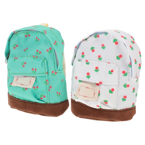 BESPORTBLE 2Stücke Miniatur Puppenrucksack Exquisites Zubehör für Mini Hausdekoration Realistisches Design Fotorequisite Puppenhaus Accessoire von BESPORTBLE