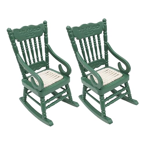 BESPORTBLE 2Stücke Miniatur Rocking Chairs aus Holz Dekorative Möbel für Puppenhäuser und Miniaturlandschaften für Kreative Wohnraumgestaltung und Fotostütze von BESPORTBLE
