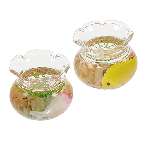 BESPORTBLE 2Stücke Puppenhaus Zubehör Dekorative Accessoires Für Tischdekorationen Und Zufällige Farben Koi Fisch Design von BESPORTBLE