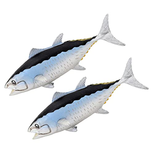BESPORTBLE 2Stücke Realistische Fischspielzeugfiguren Imitierte Blauflossen Thunfisch Deko Für Pädagogisches Und Kreative Raumgestaltung von BESPORTBLE