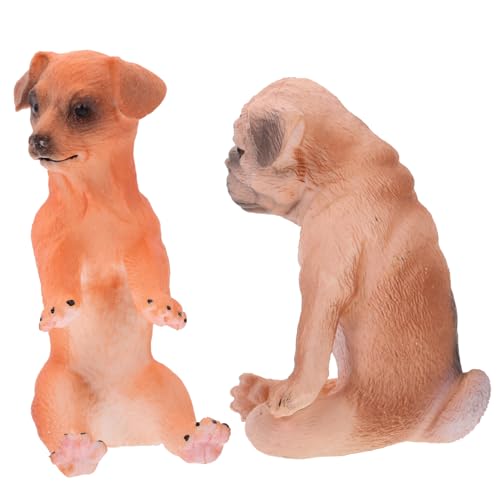 BESPORTBLE 2Stücke Realistische Hundefiguren Dekorative Tischornamente Für Modelle Für Sammler Für Hundebesitzer von BESPORTBLE