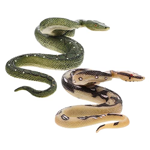 BESPORTBLE 2Stücke Realistische Schlangenfiguren Simulation Tierfiguren Für Garten Und Desktop Dekoration Für Streiche Und Lernspielzeug Für Langlebigem Material von BESPORTBLE