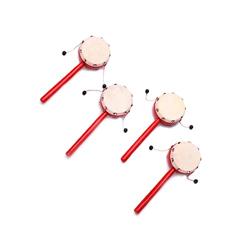 BESPORTBLE 2Stücke Schaffell Rasseltrommel mit Holzgriff Frühpädagogisches Musikspielzeug für Junge Mädchen Fördert die Koordination Hören als von BESPORTBLE