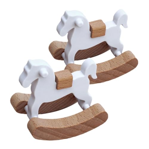 BESPORTBLE 2Stücke Schaukelpferd Aus Holz Für Puppenhaus Dekoratives Schaukelstuhl Ornament Klassisches Für Puppen Und Puppenmöbel von BESPORTBLE