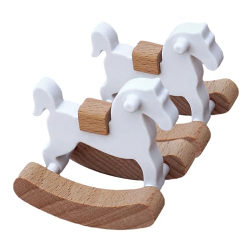 BESPORTBLE 2Stücke Schaukelpferd Aus Holz Puppenhaus Klassisches Schaukelpferd Modell Für Puppenhaus Requisite Für Puppen Und Spielzeughäuser von BESPORTBLE