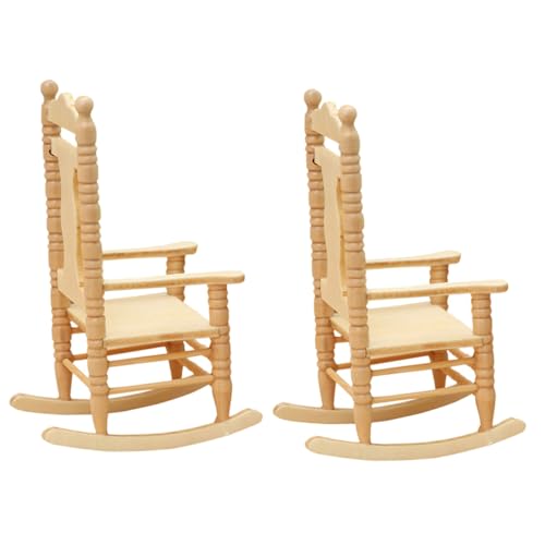 BESPORTBLE 2Stücke Schaukelstuhl Modell Für Puppenhaus Vintage Holzstuhl Dekoration Puppenmöbel Zubehör Naturfarbe Für Sammlerstücke BESPORTBLE 2Stücke Schaukelstuhl Modell Für Puppenhaus Vintage Holzstuhl Dekoration Puppenmöbel Zubehör Naturfarbe Für Sammlerstücke von BESPORTBLE