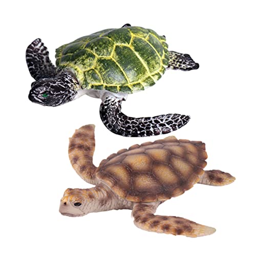 BESPORTBLE 2Stücke Schildkrötenmodell Meerestierfiguren Für Realistische Spielzeuge Farberkennung Und Vorstellungskraft Als Und Dekoration von BESPORTBLE