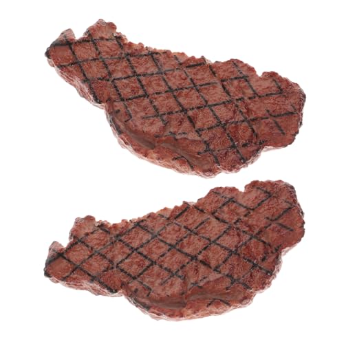 BESPORTBLE 2Stücke Simulation Steak Modell Realistisches Fake Steak für Küchen Dekoration Fotorequisiten und Rollenspiel für Kleine von BESPORTBLE
