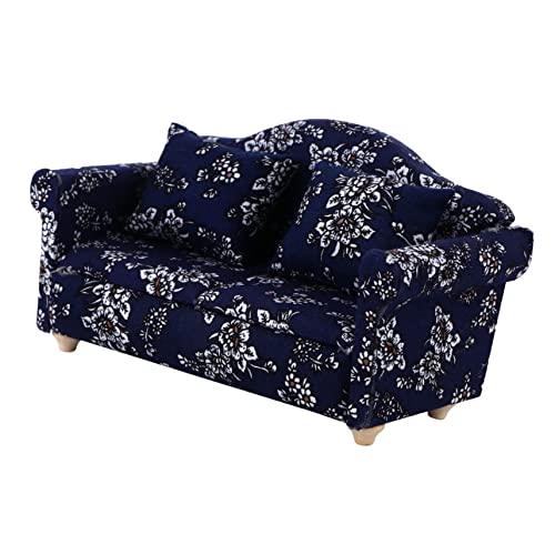 BESPORTBLE 2Stücke Sofa Modell für Puppenhaus Blaues Blumendesign mit Kissen Langlebig für Dekoration Sammler BESPORTBLE 2Stücke Sofa Modell für Puppenhaus Blaues Blumendesign mit Kissen Langlebig für Dekoration Sammler von BESPORTBLE