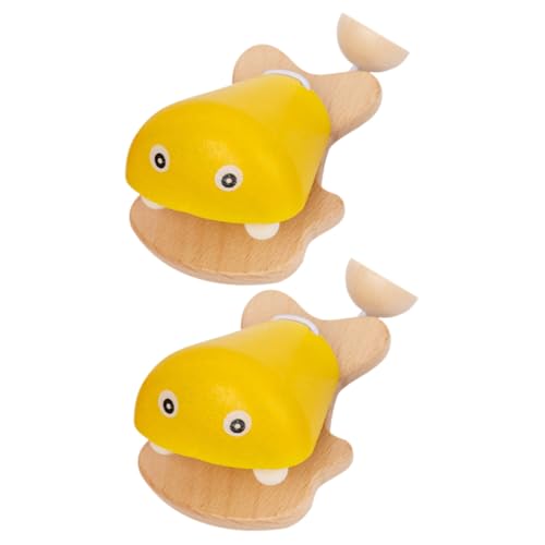 BESPORTBLE 2Stücke Teiliges Holz Castanet für Farbige Fischform Musikinstrumente Kreativität und Musikalischem Talent im Vorschulalter von BESPORTBLE