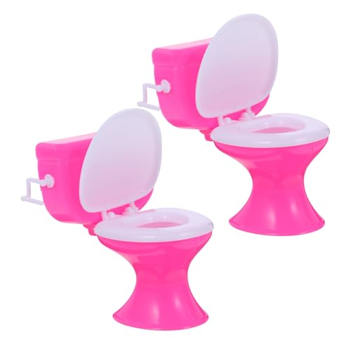BESPORTBLE 2Stücke Toilette Für Puppenhaus Lernspielzeug Zur Simulation Von Toilettenszenarien Für Fördert Lebensgewohnheiten Und Eltern Junge Mädchen Interaktion Farbe Zufällig von BESPORTBLE