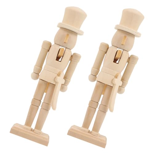 BESPORTBLE 2Stücke Unbemalte Figur aus Holz DIY Weihnachtsdeko Unvollendete Ornamente für Bastelarbeiten Holzhandwerk zum Selbermachen von BESPORTBLE