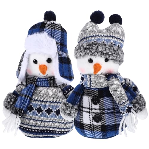 BESPORTBLE 2Stücke Weihnachtsstoffpuppe Schneemann Deko Für Desktop Niedliche Stoffornamente Für Festliche Feiern Weihnachtsparty Dekorationen von BESPORTBLE