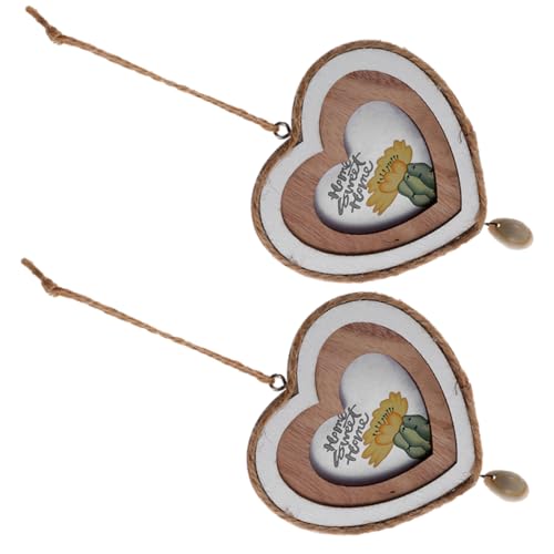BESPORTBLE 2Stücke Winzige Herzform Holz Bilderrahmen Vintage Wanddekor Für Häuser Zum Basteln Und Dekorieren Deko Für Valentinstag Und Besondere Anlässe von BESPORTBLE
