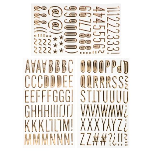 BESPORTBLE 3 Blätter Gold Letter Sticker Set Bögen Selbstklebende Elegante Buchstabenaufkleber für DIY Bastelprojekte für Scrapbooking und Kreative Gestaltung BESPORTBLE 3 Blätter Gold Letter Sticker Set Bögen Selbstklebende Elegante Buchstabenaufkleber für DIY Bastelprojekte für Scrapbooking und Kreative Gestaltung von BESPORTBLE