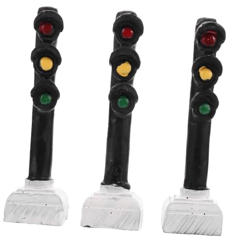 BESPORTBLE 3 STÜCKE Teiliges Mini verkehrssignal dekor aus Resin Realistische Ampel für Kinderzimmer Pädagogisches Verkehrslicht Vielseitige Raumdekoration für Zuhause und Büro von BESPORTBLE