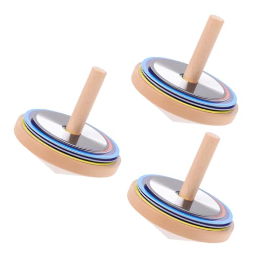 BESPORTBLE 3 Sätze Bunte Holz Drehscheibe Gyroskop DIY für Hand Auge koordination Kreativität Outdoor Spielspaß Geschenk für Jungen Mädchen von BESPORTBLE