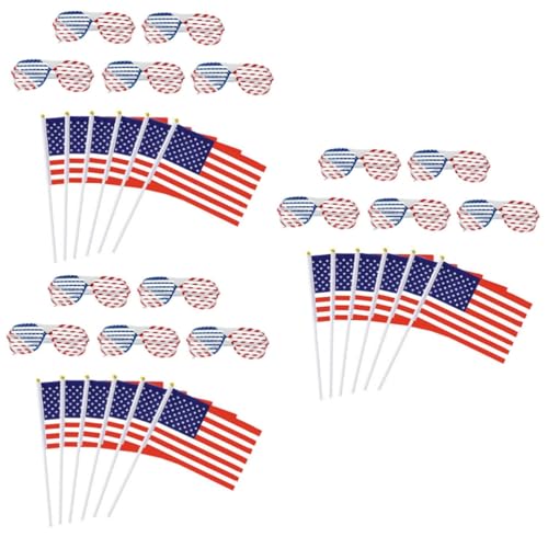 BESPORTBLE 3 Sätze Flag-Brille amerikanische Flagge Büro-Schreibtisch-Dekor US Flagge Gläser von BESPORTBLE