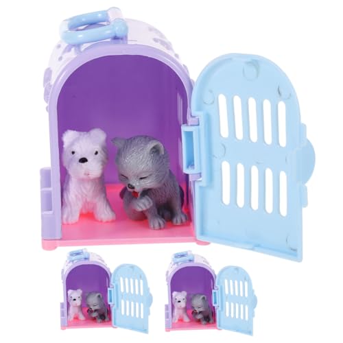 BESPORTBLE 3 Sätze Mini Haustierhaus Modellspielzeug Katzen und Hunde Teiliges Kleine Haustierhaus Dekoration für Kinderzimmer Miniatur Haus Layout Zubehör Zufällige Farben Zufällige Farbe von BESPORTBLE
