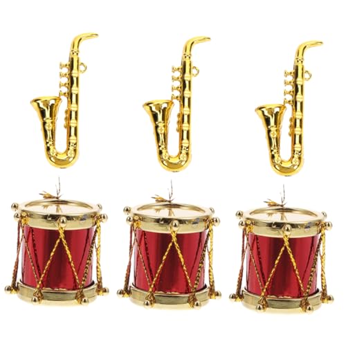 BESPORTBLE 3 Sätze Mini Musikinstrument Teiliges mit Mini Trommeln für Puppenhaus Dekoration Fotorequisiten Realistische Designs Platzsparend und Robust von BESPORTBLE